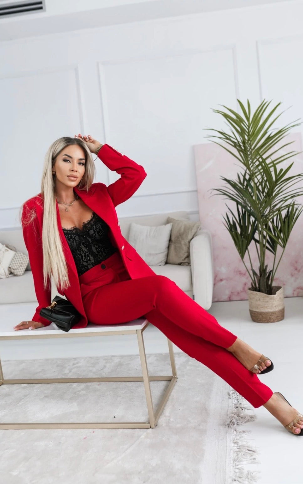 Velmor Trousers - Red Elegance Stretch
