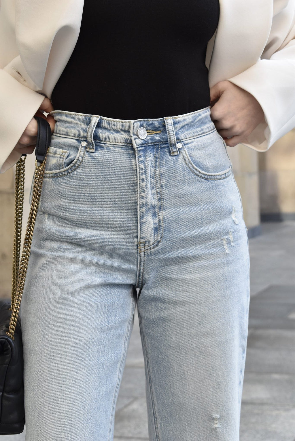 Jeansy Straight Leg – Jasny Denim