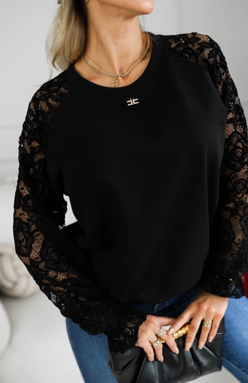 Livia Blouse - Lacy Black