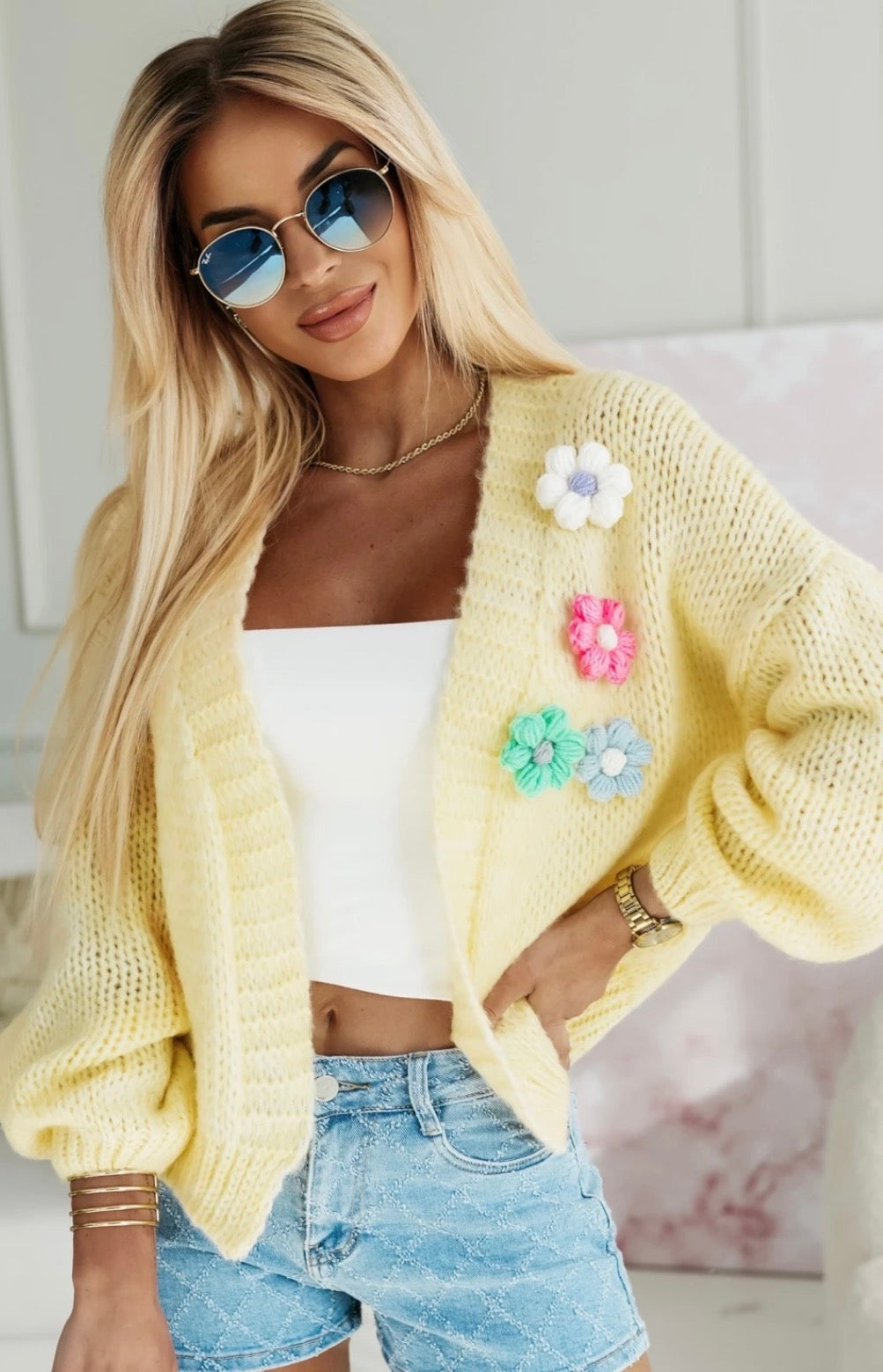 Kardigan Daisy – Pastelowe Kwiaty
