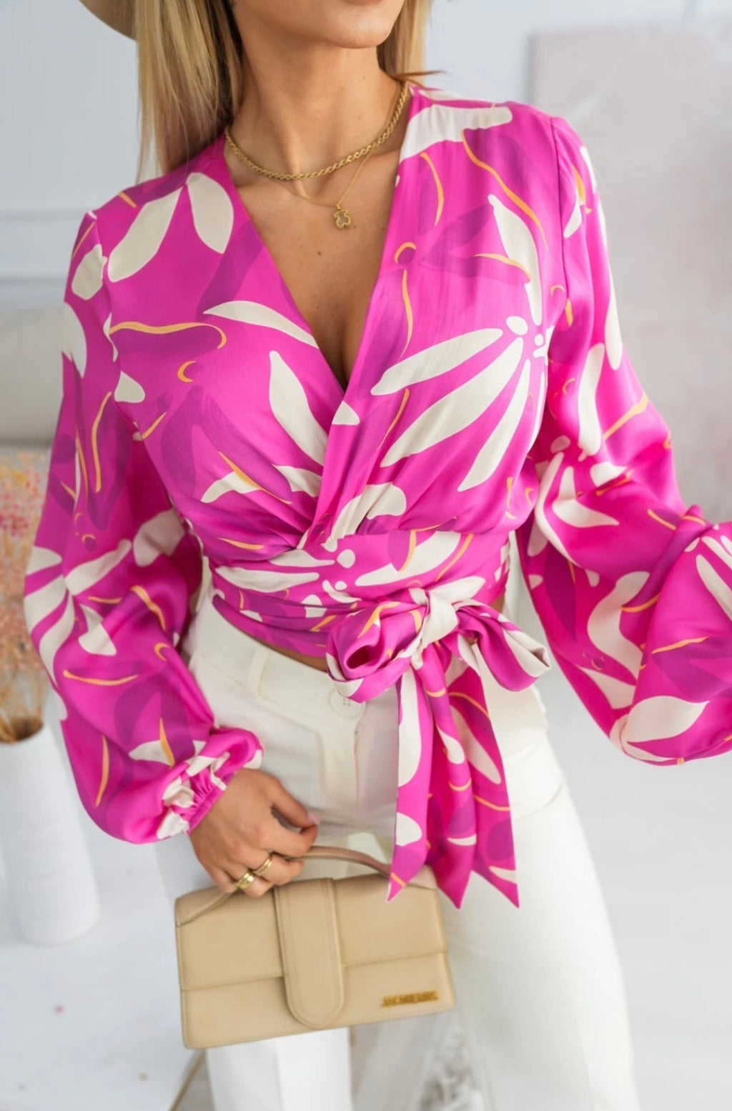 Blouse Azmira – Pink Print