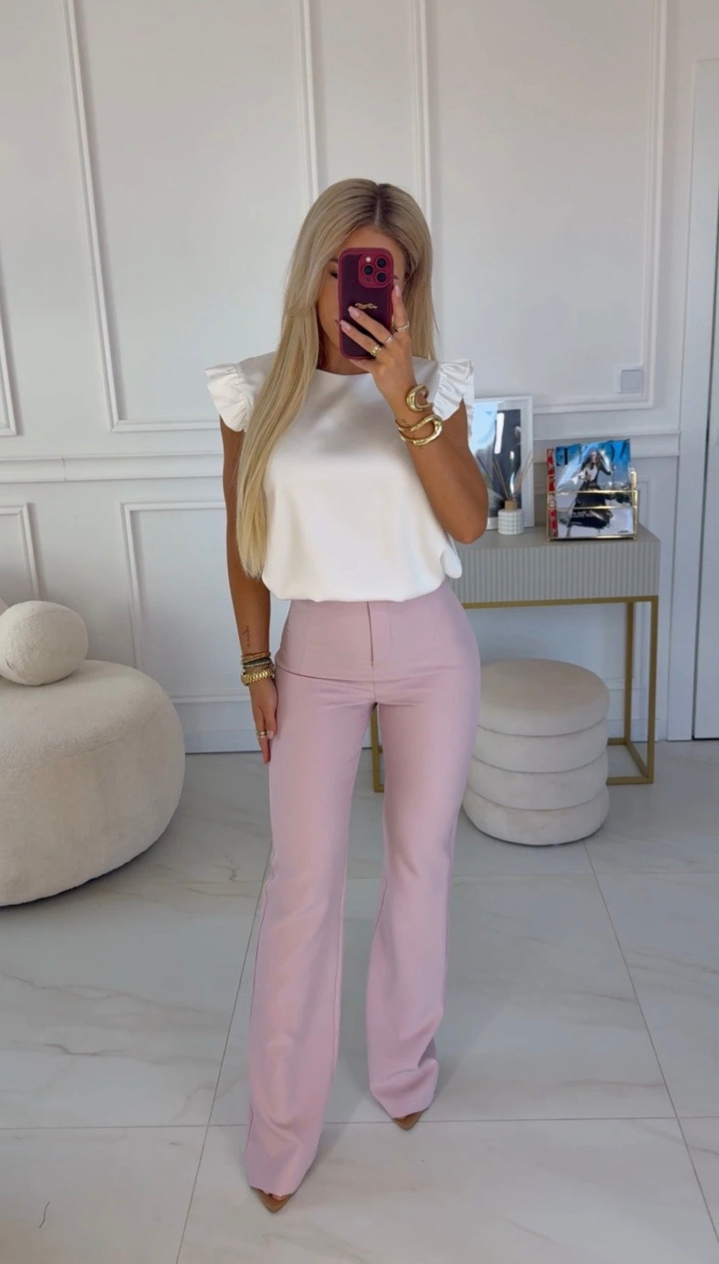 Velmira Trousers – Powder Pink