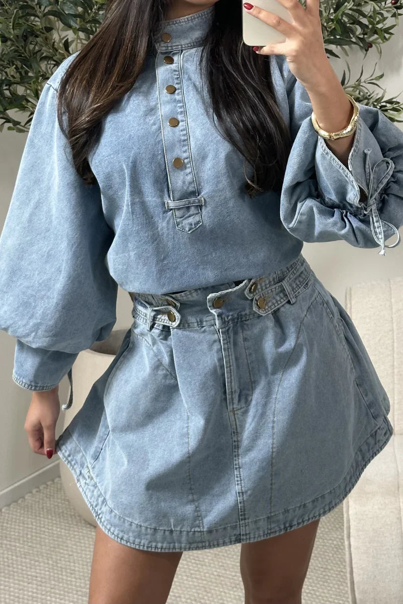 Denim Valenne Dress - Light Blue